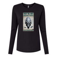 Alien Ufo Conspiracy Theory Disclosure Womens Cotton Relaxed Long Sleeve T-Shirt