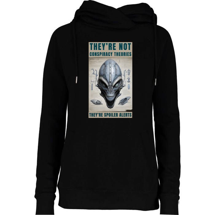 Alien Ufo Conspiracy Theory Disclosure Womens Funnel Neck Pullover Hood