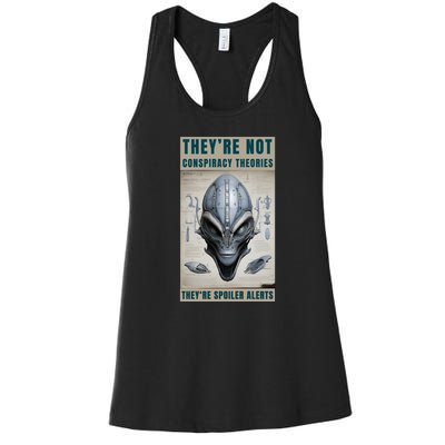 Alien Ufo Conspiracy Theory Disclosure Women's Racerback Tank