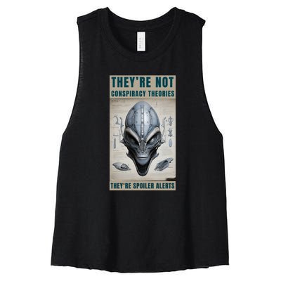 Alien Ufo Conspiracy Theory Disclosure Women's Racerback Cropped Tank