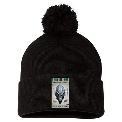 Alien Ufo Conspiracy Theory Disclosure Pom Pom 12in Knit Beanie