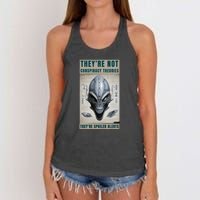 Alien Ufo Conspiracy Theory Disclosure Women's Knotted Racerback Tank