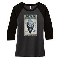 Alien Ufo Conspiracy Theory Disclosure Women's Tri-Blend 3/4-Sleeve Raglan Shirt