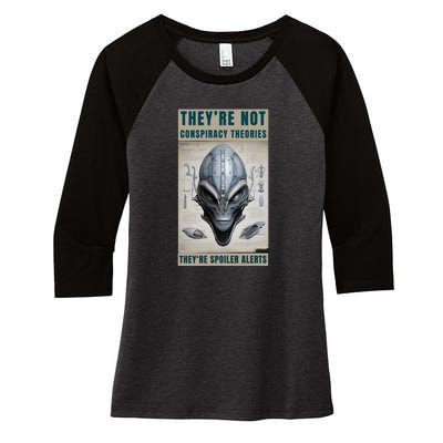 Alien Ufo Conspiracy Theory Disclosure Women's Tri-Blend 3/4-Sleeve Raglan Shirt