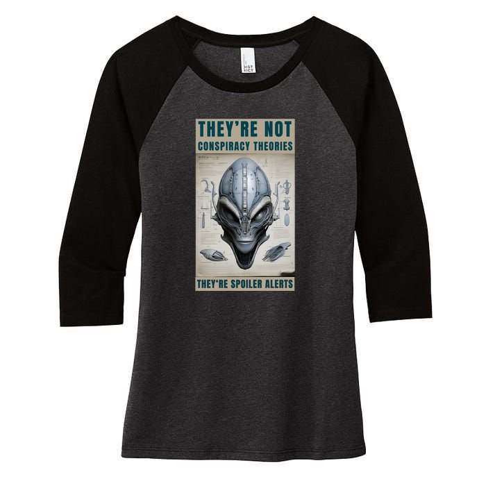 Alien Ufo Conspiracy Theory Disclosure Women's Tri-Blend 3/4-Sleeve Raglan Shirt