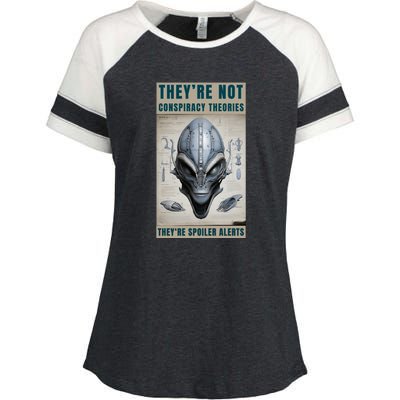 Alien Ufo Conspiracy Theory Disclosure Enza Ladies Jersey Colorblock Tee