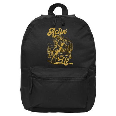 Actin Up Cowgirl Western Wild West Country Girl 16 in Basic Backpack