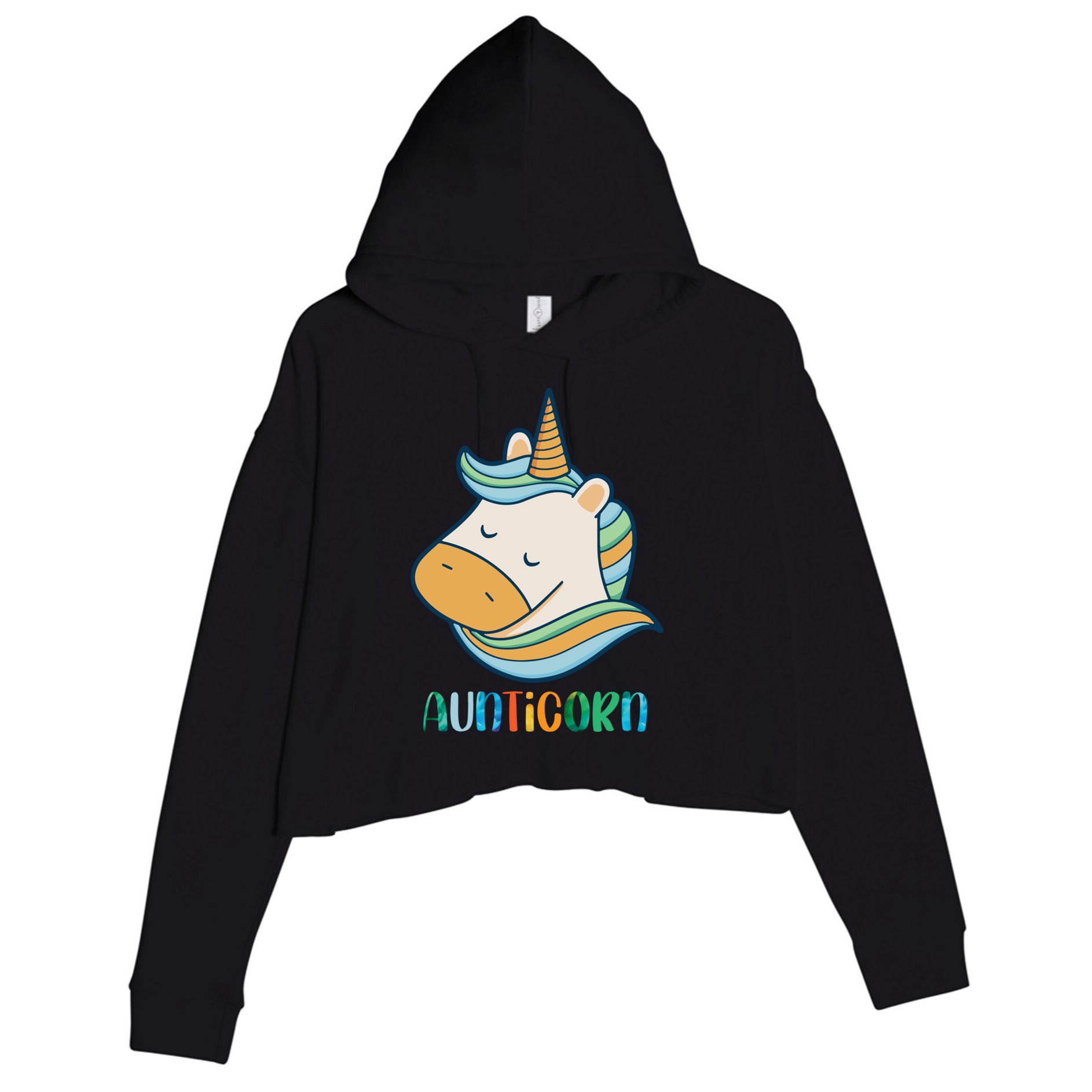 Aunticorn Unicorn Cute Aunt From Niece Cool Gift Crop Fleece Hoodie