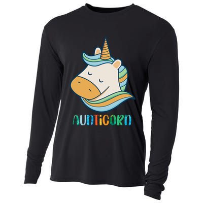 Aunticorn Unicorn Cute Aunt From Niece Cool Gift Cooling Performance Long Sleeve Crew