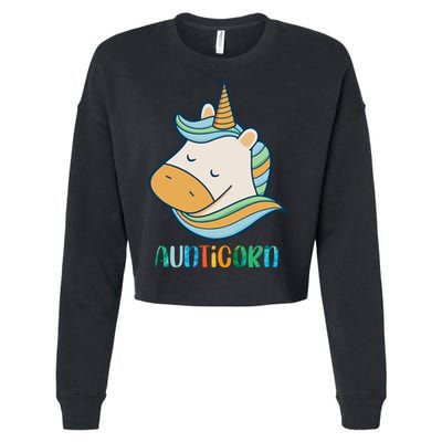 Aunticorn Unicorn Cute Aunt From Niece Cool Gift Cropped Pullover Crew