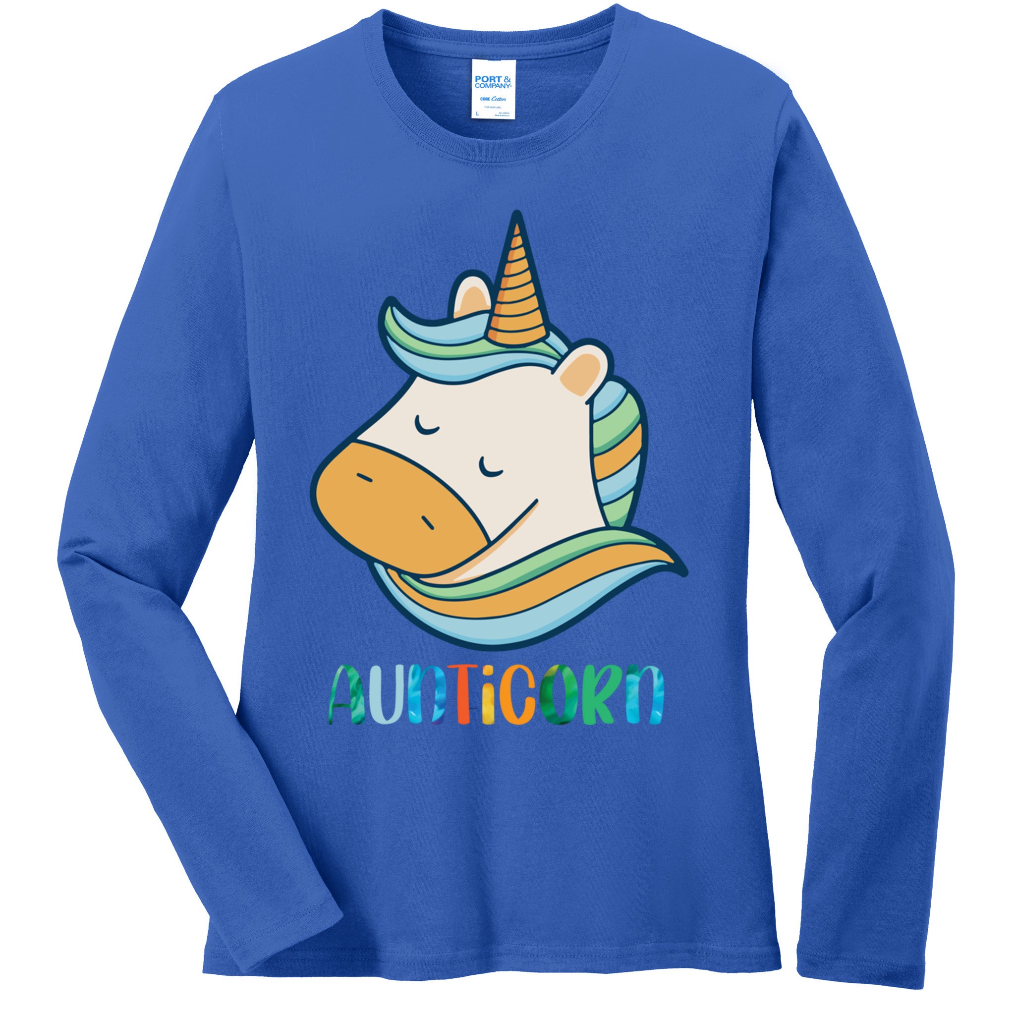 Aunticorn Unicorn Cute Aunt From Niece Cool Gift Ladies Long Sleeve Shirt