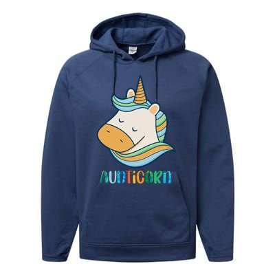 Aunticorn Unicorn Cute Aunt From Niece Cool Gift Performance Fleece Hoodie