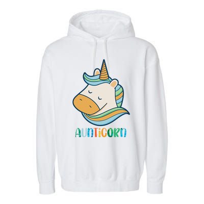 Aunticorn Unicorn Cute Aunt From Niece Cool Gift Garment-Dyed Fleece Hoodie