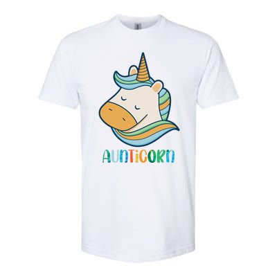 Aunticorn Unicorn Cute Aunt From Niece Cool Gift Softstyle® CVC T-Shirt