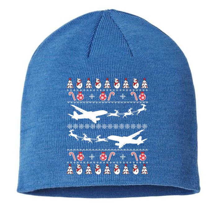 Airplanes Ugly Christmas Funny Gift Xmas Costume Sustainable Beanie