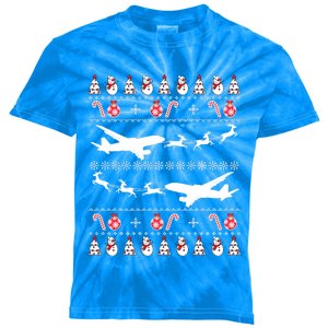 Airplanes Ugly Christmas Funny Gift Xmas Costume Kids Tie-Dye T-Shirt