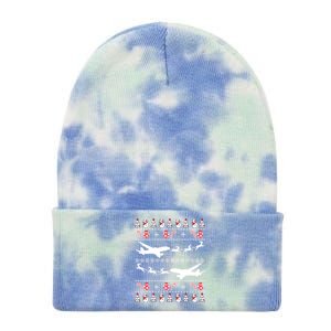 Airplanes Ugly Christmas Funny Gift Xmas Costume Tie Dye 12in Knit Beanie