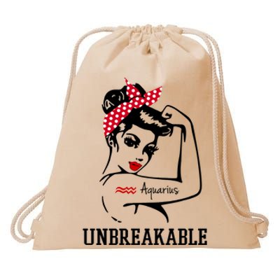 Aquarius Unbreakable Cute Gift Perfect Strong Gift Meaningful Gift Drawstring Bag