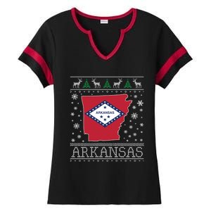 Arkansas Ugly Christmas Sweater CM Ladies Halftime Notch Neck Tee