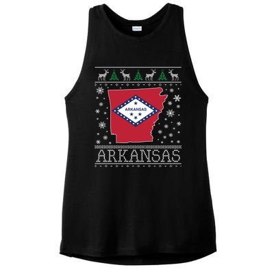 Arkansas Ugly Christmas Sweater CM Ladies PosiCharge Tri-Blend Wicking Tank