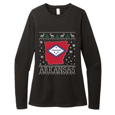 Arkansas Ugly Christmas Sweater CM Womens CVC Long Sleeve Shirt