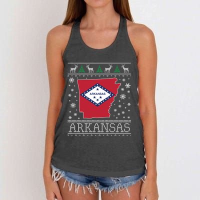 Arkansas Ugly Christmas Sweater CM Women's Knotted Racerback Tank