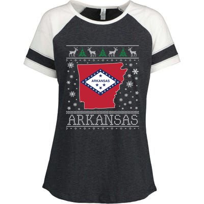 Arkansas Ugly Christmas Sweater CM Enza Ladies Jersey Colorblock Tee