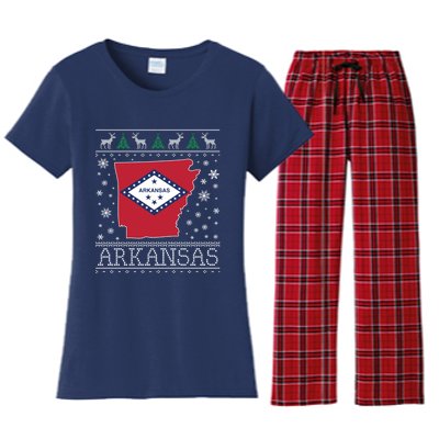 Arkansas Ugly Christmas Sweater CM Women's Flannel Pajama Set