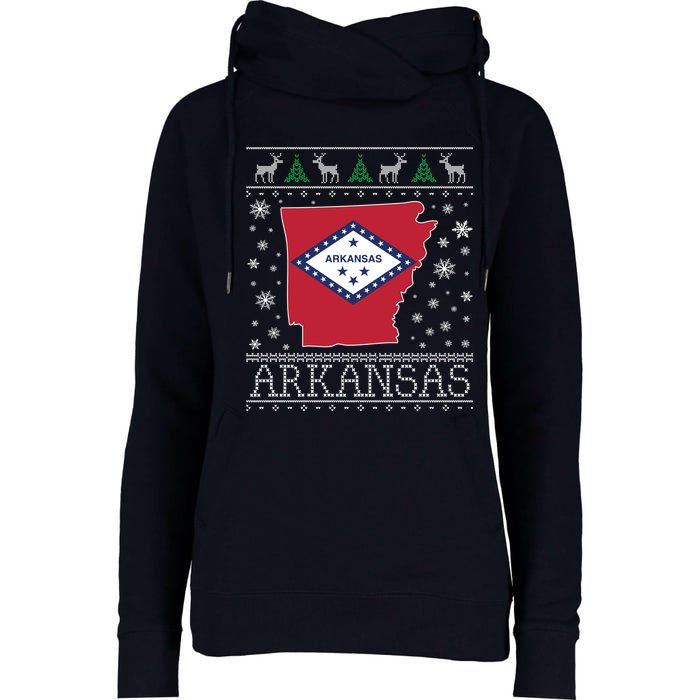 Arkansas Ugly Christmas Sweater CM Womens Funnel Neck Pullover Hood