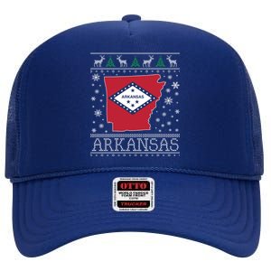 Arkansas Ugly Christmas Sweater CM High Crown Mesh Back Trucker Hat