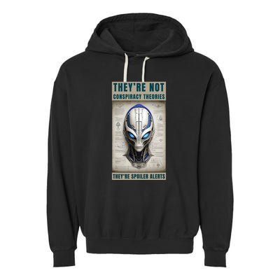 Alien Ufo Conspiracy Theory Disclosure Garment-Dyed Fleece Hoodie