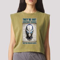 Alien Ufo Conspiracy Theory Disclosure Garment-Dyed Women's Muscle Tee