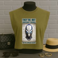 Alien Ufo Conspiracy Theory Disclosure Garment-Dyed Women's Muscle Tee