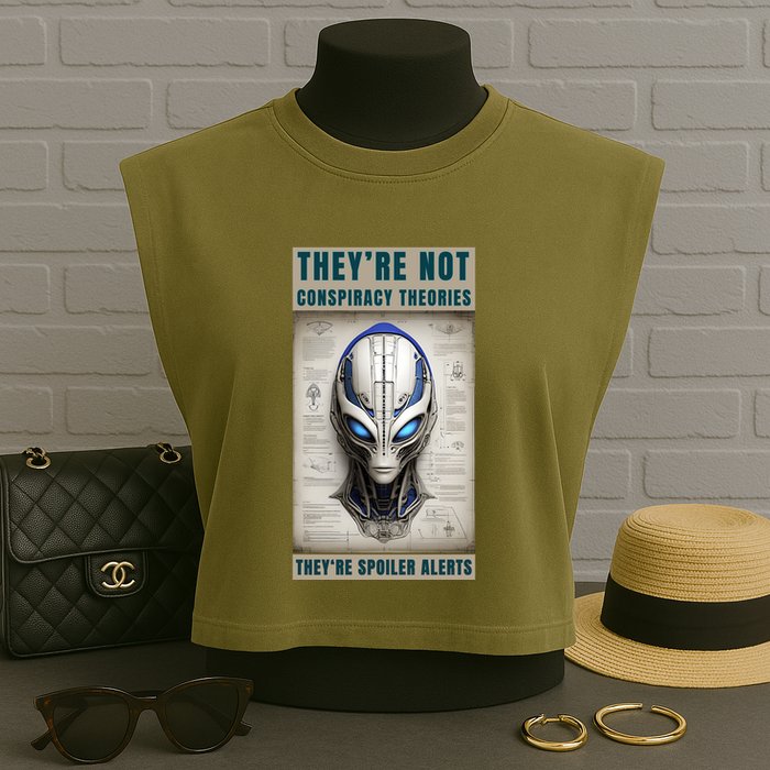 Alien Ufo Conspiracy Theory Disclosure Garment-Dyed Women's Muscle Tee