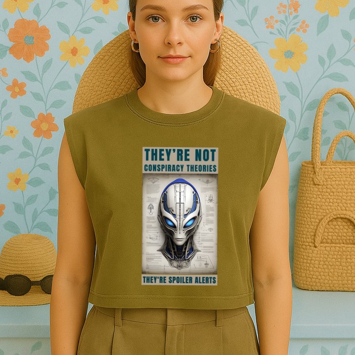 Alien Ufo Conspiracy Theory Disclosure Garment-Dyed Women's Muscle Tee