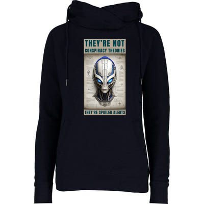 Alien Ufo Conspiracy Theory Disclosure Womens Funnel Neck Pullover Hood