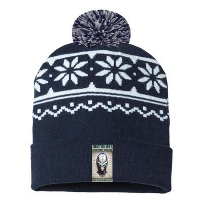 Alien Ufo Conspiracy Theory Disclosure USA-Made Snowflake Beanie