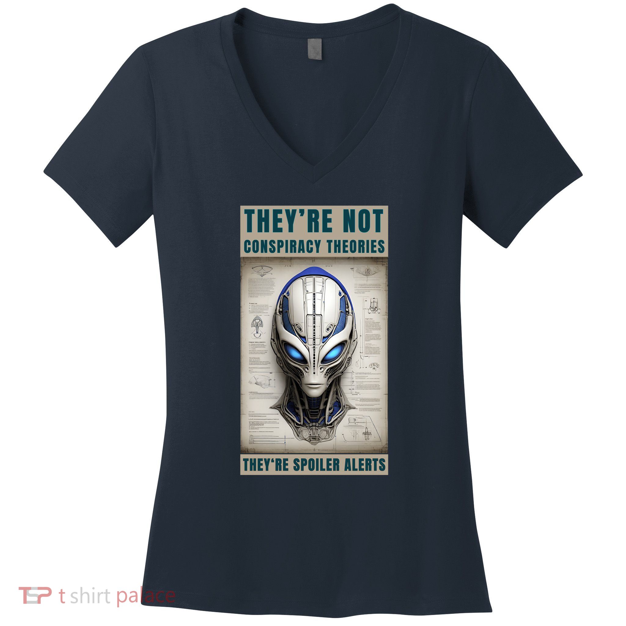 Alien Ufo Conspiracy Theory Disclosure Women's V-Neck T-Shirt