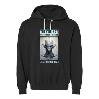 Alien Ufo Conspiracy Theory Disclosure Garment-Dyed Fleece Hoodie