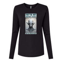 Alien Ufo Conspiracy Theory Disclosure Womens Cotton Relaxed Long Sleeve T-Shirt