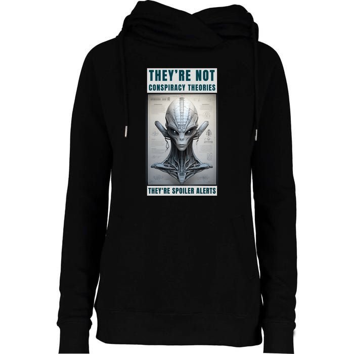 Alien Ufo Conspiracy Theory Disclosure Womens Funnel Neck Pullover Hood