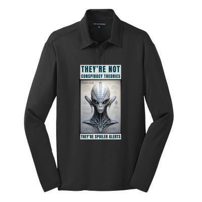 Alien Ufo Conspiracy Theory Disclosure Silk Touch Performance Long Sleeve Polo