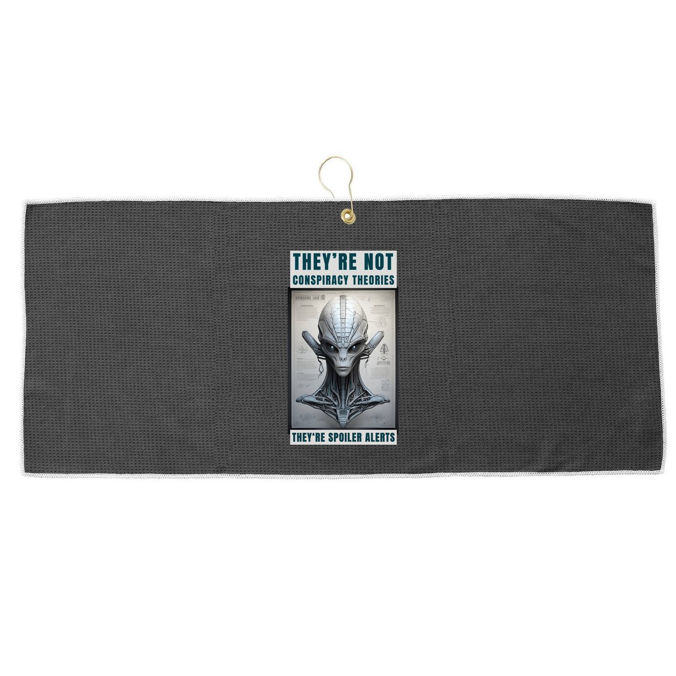 Alien Ufo Conspiracy Theory Disclosure Large Microfiber Waffle Golf Towel