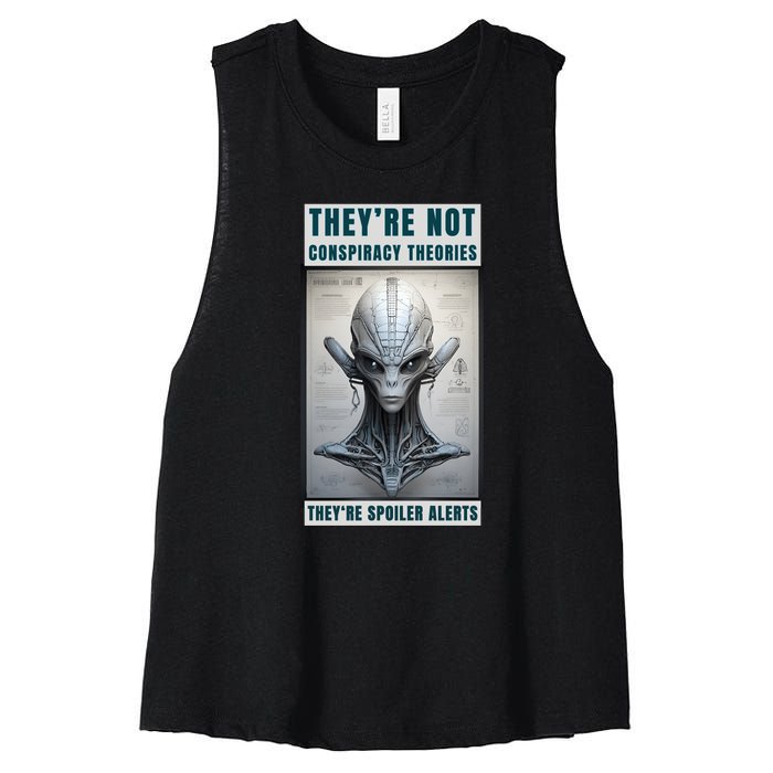 Alien Ufo Conspiracy Theory Disclosure Women's Racerback Cropped Tank