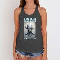 Alien Ufo Conspiracy Theory Disclosure Women's Knotted Racerback Tank