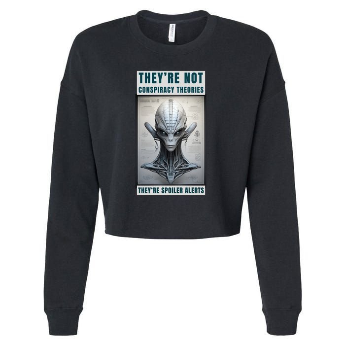 Alien Ufo Conspiracy Theory Disclosure Cropped Pullover Crew