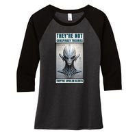 Alien Ufo Conspiracy Theory Disclosure Women's Tri-Blend 3/4-Sleeve Raglan Shirt