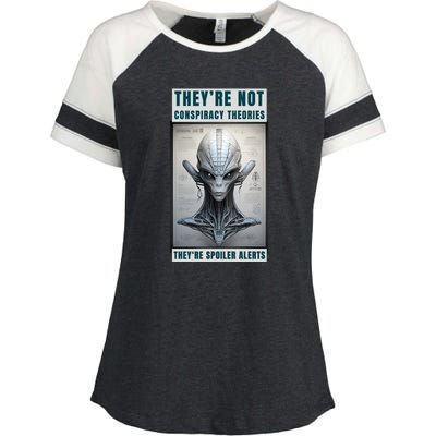 Alien Ufo Conspiracy Theory Disclosure Enza Ladies Jersey Colorblock Tee