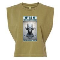 Alien Ufo Conspiracy Theory Disclosure Garment-Dyed Women's Muscle Tee