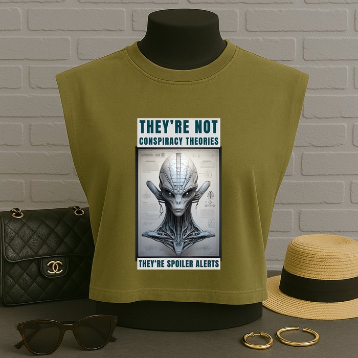 Alien Ufo Conspiracy Theory Disclosure Garment-Dyed Women's Muscle Tee